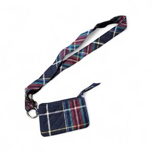 Vera Bradley Plaid ID with Strap key rings on both